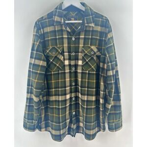 Freedom Foundry Shirt‎ Mens Fleece Olive Green Lumberjack Sz L Flannel Q1018